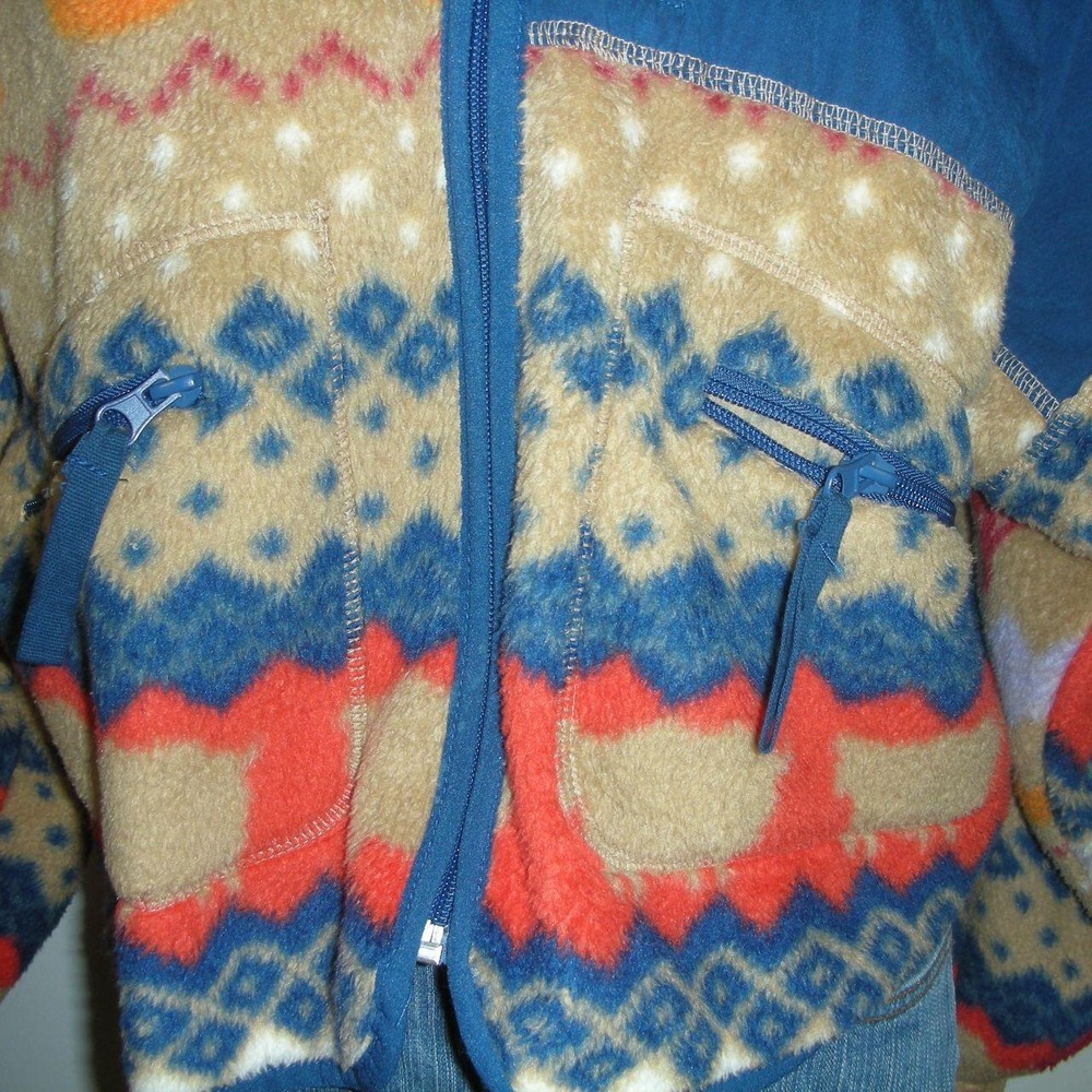 Urban Outfitters Retro Pattern Fleece Jacket S Gorpcore Y2K Outdoor Ski - Picture 3 of 7